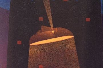 アンティーク雑貨　中村太樹男(なかむらたきお)　サイン・落款入り　「ワンマンショー」 ジグレー(デジタル複製画、版画)