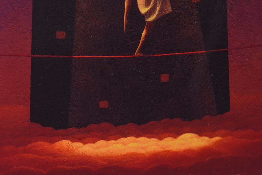 アンティーク雑貨　中村太樹男(なかむらたきお)　サイン・落款入り　「ワンマンショー」 ジグレー(デジタル複製画、版画)