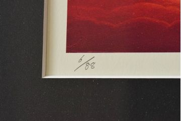 アンティーク雑貨　中村太樹男(なかむらたきお)　サイン・落款入り　「ワンマンショー」 ジグレー(デジタル複製画、版画)