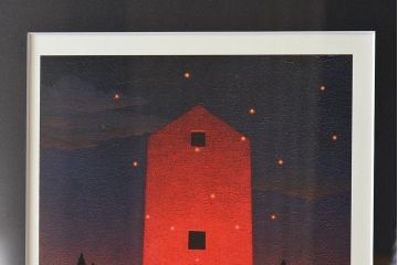 アンティーク雑貨　中村太樹男(なかむらたきお)　サイン・落款入り　「メロディ」 ジグレー(デジタル複製画、版画)