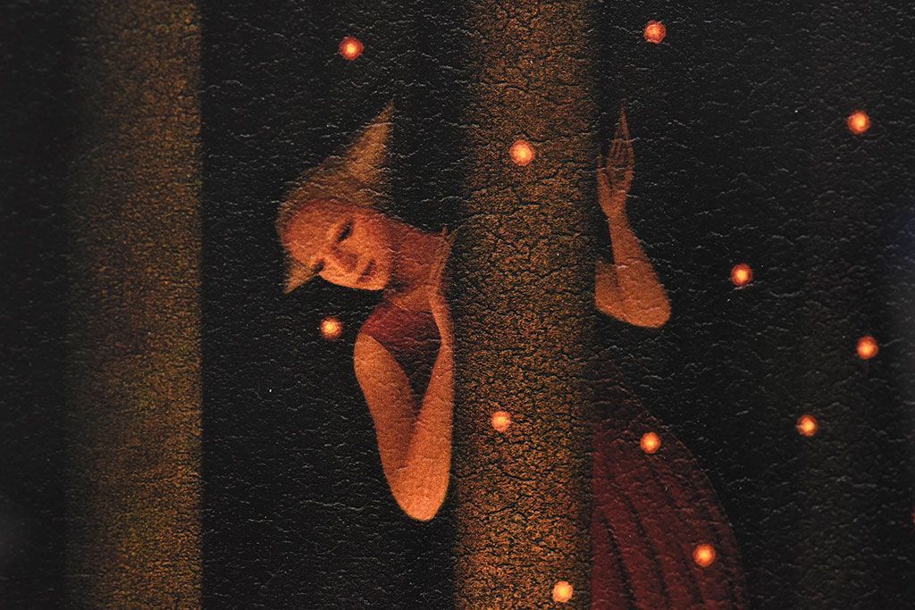 アンティーク雑貨　中村太樹男(なかむらたきお)　サイン・落款入り　「臨月」 ジグレー(デジタル複製画、版画)