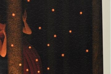 アンティーク雑貨　中村太樹男(なかむらたきお)　サイン・落款入り　「臨月」 ジグレー(デジタル複製画、版画)