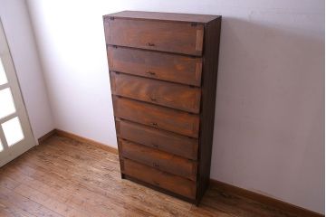 アンティーク家具　アンティーク　古材使用　パタパタ扉がおしゃれなキャビネット(下駄箱、収納棚)