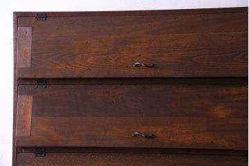 アンティーク家具　アンティーク　古材使用　パタパタ扉がおしゃれなキャビネット(下駄箱、収納棚)