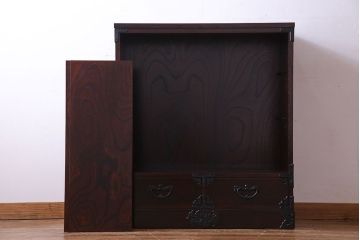 中古　極美品 伝統民芸家具　岩谷堂箪笥　モダンな雰囲気漂う食器棚(キャビネット、収納棚)(定価約30万円)