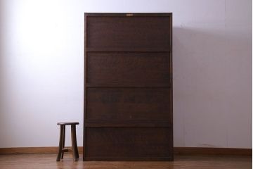 中古美品　松本民芸家具　直線的なデザインが目を引くワードローブ(チェスト、キャビネット)