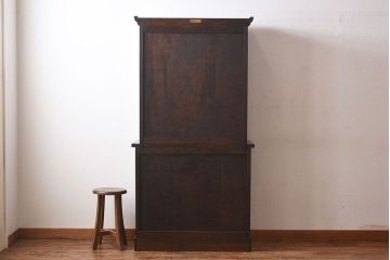 ビンテージ　松本民芸家具　シックな雰囲気漂うA型食器棚(収納棚、戸棚、カップボード)(定価約43万円)