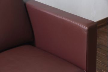 中古　KNOLL(ノール)社　本革1人掛けソファ(ラウンジソファ)(定価約85万円)(1)