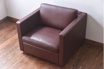 中古　KNOLL(ノール)社　本革1人掛けソファ(ラウンジソファ)(定価約85万円)(2)