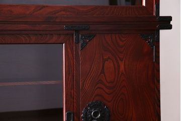 【T様ご成約】中古　岩谷堂箪笥　赤みがかった木肌が存在感を放つ大型2段重ね収納棚(キャビネット)(定価約54万円)