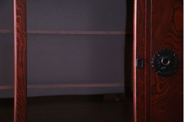 【T様ご成約】中古　岩谷堂箪笥　赤みがかった木肌が存在感を放つ大型2段重ね収納棚(キャビネット)(定価約54万円)