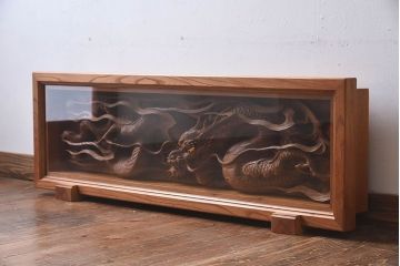 アンティーク雑貨　総ケヤキ材　飛龍　迫力のある存在感が魅力的な欄間