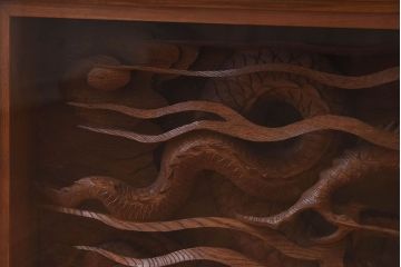 アンティーク雑貨　総ケヤキ材　飛龍　迫力のある存在感が魅力的な欄間