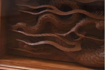 アンティーク雑貨　総ケヤキ材　飛龍　迫力のある存在感が魅力的な欄間