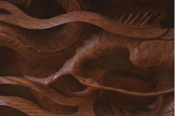 アンティーク雑貨　総ケヤキ材　飛龍　迫力のある存在感が魅力的な欄間
