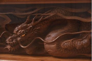 アンティーク雑貨　総ケヤキ材　飛龍　迫力のある存在感が魅力的な欄間