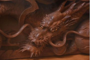 アンティーク雑貨　総ケヤキ材　飛龍　迫力のある存在感が魅力的な欄間