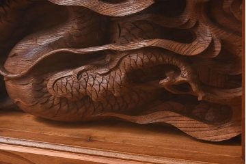 アンティーク雑貨　総ケヤキ材　飛龍　迫力のある存在感が魅力的な欄間