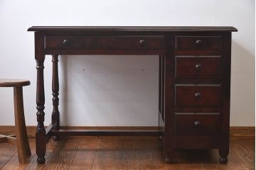 中古美品　九州民芸家具　上品な雰囲気漂う片袖机(勉強机、在宅ワーク、在宅用デスク)(定価約28万円)