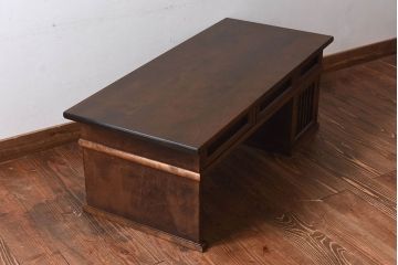 中古　九州民芸家具　直線的なデザインが魅力的な文机(座卓、センターテーブル)