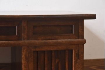 中古　九州民芸家具　直線的なデザインが魅力的な文机(座卓、センターテーブル)