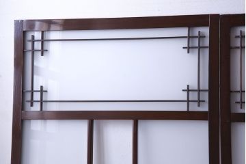 極美品　すりガラス使用　漆のきれいなガラス戸(引き戸、建具)4枚セット