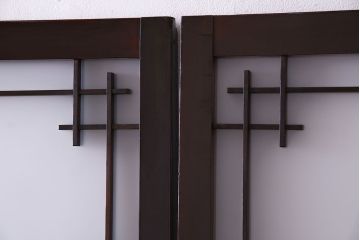 極美品　すりガラス使用　漆のきれいなガラス戸(引き戸、建具)4枚セット