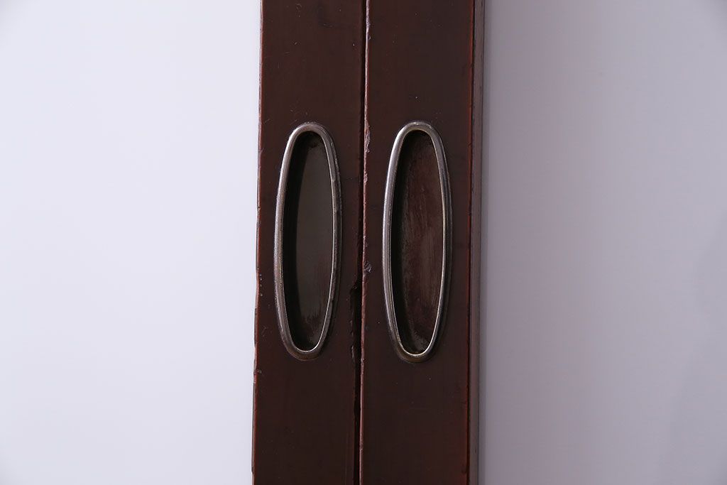 極美品　すりガラス使用　漆のきれいなガラス戸(引き戸、建具)4枚セット