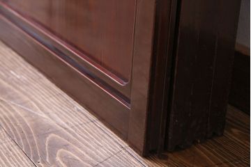 極美品　すりガラス使用　漆のきれいなガラス戸(引き戸、建具)4枚セット