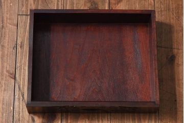 ヴィンテージ家具　ビンテージ　伝統工芸　軽井沢彫り　シックな小物入れ(茶箱、木箱)