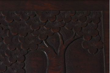 ヴィンテージ家具　ビンテージ　伝統工芸　軽井沢彫り　シックな小物入れ(茶箱、木箱)