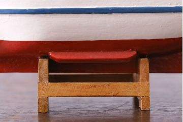 アンティーク雑貨　イギリスビンテージ　1970年頃　マリンカラーがおしゃれな船の模型(オブジェ、おもちゃ)