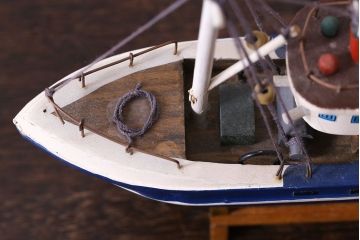 アンティーク雑貨　イギリスビンテージ　1970年頃　かわいらしい船の模型(オブジェ、おもちゃ)