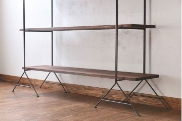 ラフジュ工房オリジナル 薄型アイアンラック(陳列棚、飾り棚)