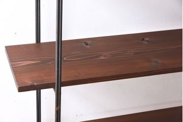 ラフジュ工房オリジナル 薄型アイアンラック(陳列棚、飾り棚)