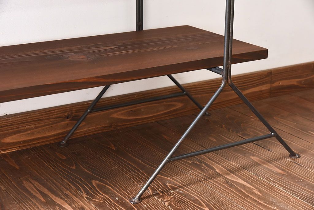 ラフジュ工房オリジナル 薄型アイアンラック(陳列棚、飾り棚)