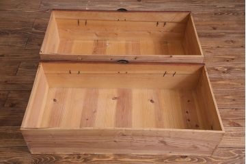 アンティーク家具　和製アンティーク　明治大正期の味わい深い二段重ねチェスト(重ね箪笥、時代箪笥、衣装箪笥)