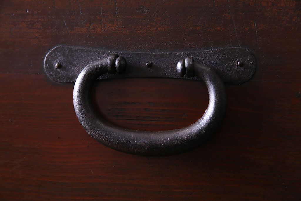 アンティーク家具　和製アンティーク　明治大正期の味わい深い二段重ねチェスト(重ね箪笥、時代箪笥、衣装箪笥)