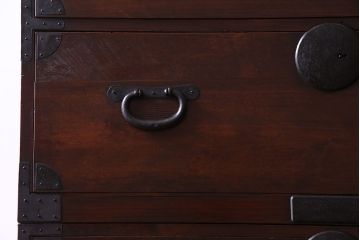 アンティーク家具　和製アンティーク　明治大正期の味わい深い二段重ねチェスト(重ね箪笥、時代箪笥、衣装箪笥)