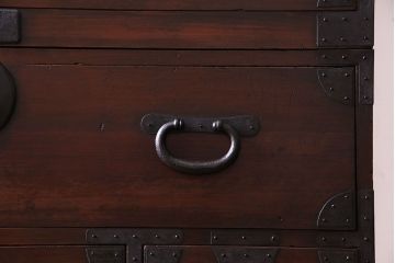 アンティーク家具　和製アンティーク　明治大正期の味わい深い二段重ねチェスト(重ね箪笥、時代箪笥、衣装箪笥)