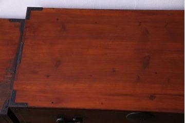 アンティーク家具　和製アンティーク　明治大正期の味わい深い二段重ねチェスト(重ね箪笥、時代箪笥、衣装箪笥)