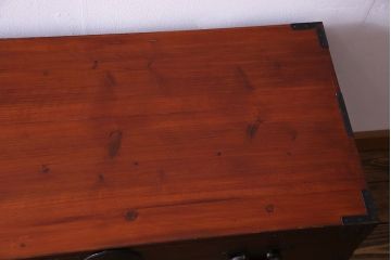 アンティーク家具　和製アンティーク　明治大正期の味わい深い二段重ねチェスト(重ね箪笥、時代箪笥、衣装箪笥)