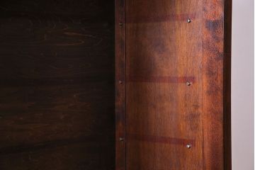 中古　九州民芸家具　木のあたたかみが伝わる食器棚(収納棚、キャビネット)