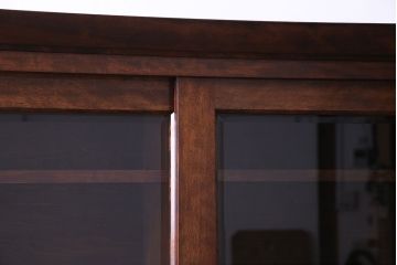 中古　九州民芸家具　木のあたたかみが伝わる食器棚(収納棚、キャビネット)