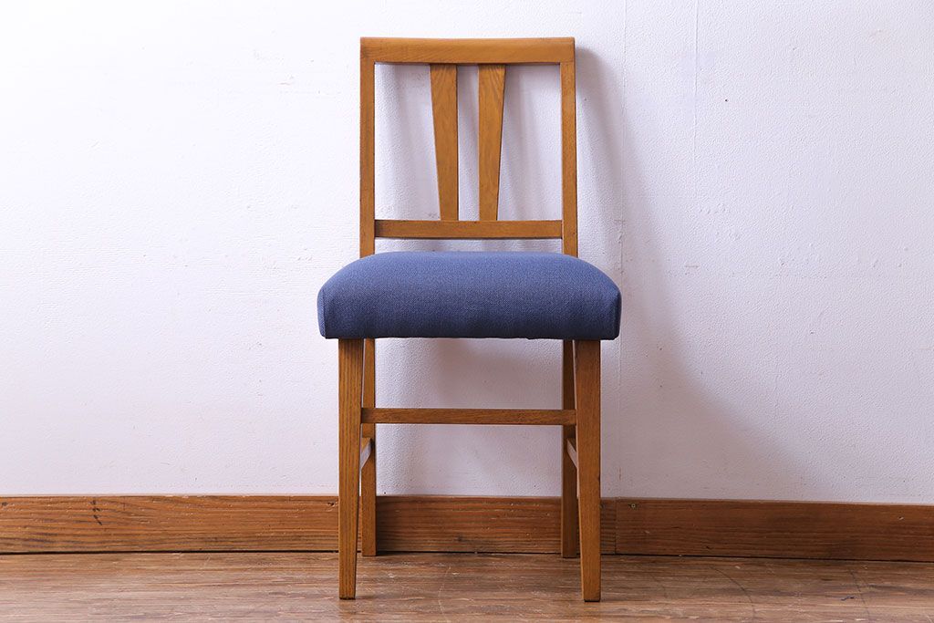 レトロ家具　昭和レトロ　タモ材　爽やかなカラーがおしゃれなチェア(椅子、ダイニングチェア、ワークチェア)です。