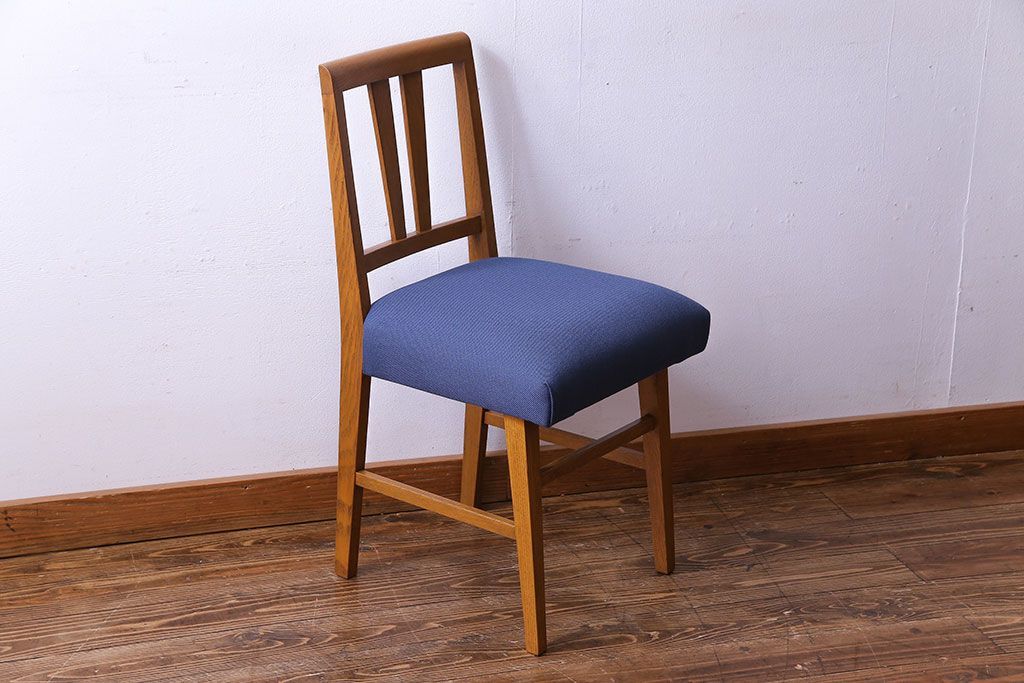 レトロ家具　昭和レトロ　タモ材　爽やかなカラーがおしゃれなチェア(椅子、ダイニングチェア、ワークチェア)です。