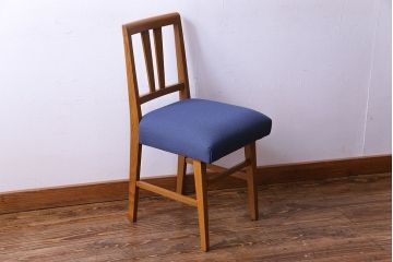 レトロ家具　昭和レトロ　タモ材　爽やかなカラーがおしゃれなチェア(椅子、ダイニングチェア、ワークチェア)です。