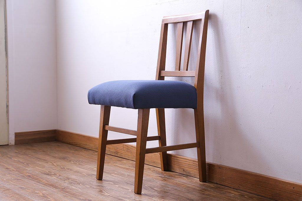 レトロ家具　昭和レトロ　タモ材　爽やかなカラーがおしゃれなチェア(椅子、ダイニングチェア、ワークチェア)です。