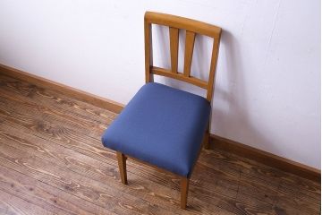 レトロ家具　昭和レトロ　タモ材　爽やかなカラーがおしゃれなチェア(椅子、ダイニングチェア、ワークチェア)です。