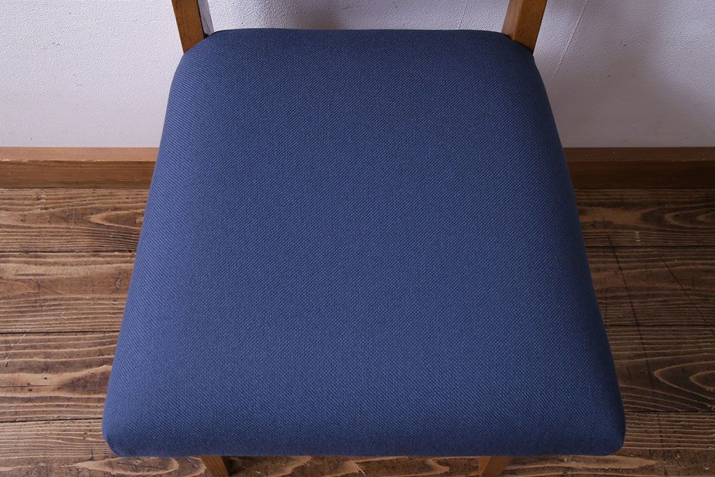 レトロ家具　昭和レトロ　タモ材　爽やかなカラーがおしゃれなチェア(椅子、ダイニングチェア、ワークチェア)です。
